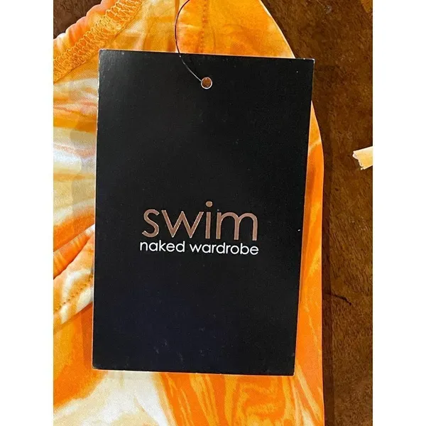 Naked Wardrobe Orange‎ Dreamsicle Two Piece Brazilian String Bikini Set Size L - Image 11