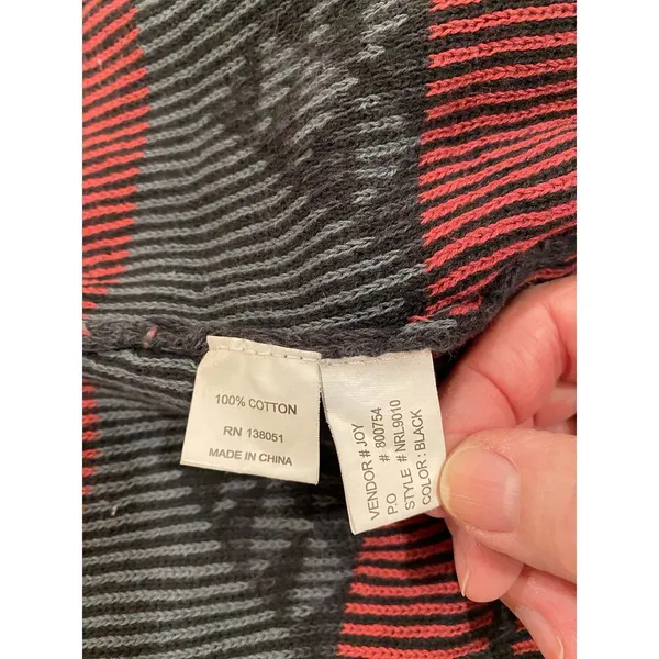 North River Outfitters Long Sleeve Hooded Cardigan Black/Red Women's Size 1X - Image 7