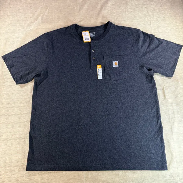 Carhartt Men’s XL Loose Fit Henley T Shirt Pocket Dark Gray NWT TK0084-M - Image 11