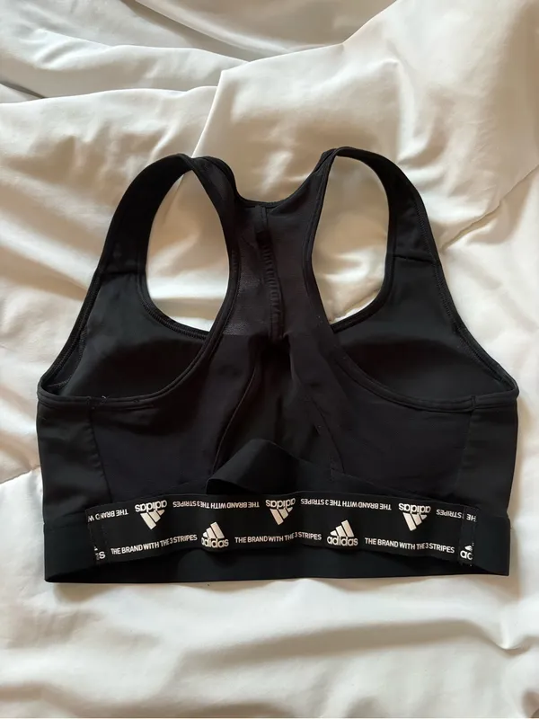 adidas Black Racerback Sports Bra - Image 2