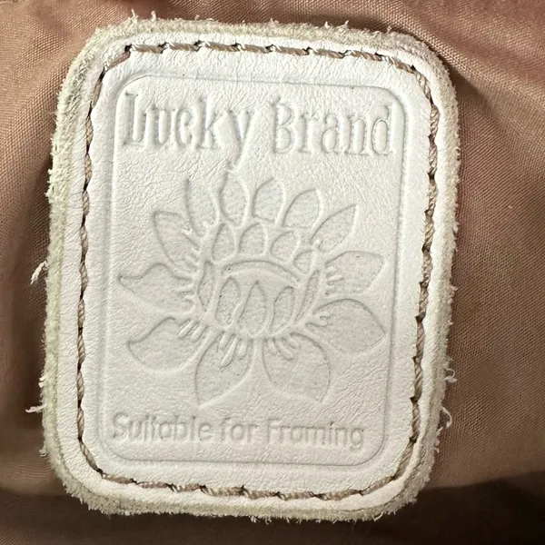 Y2K Lucky Brand White Paisley Print Leather Tote Bag Purse - Image 7
