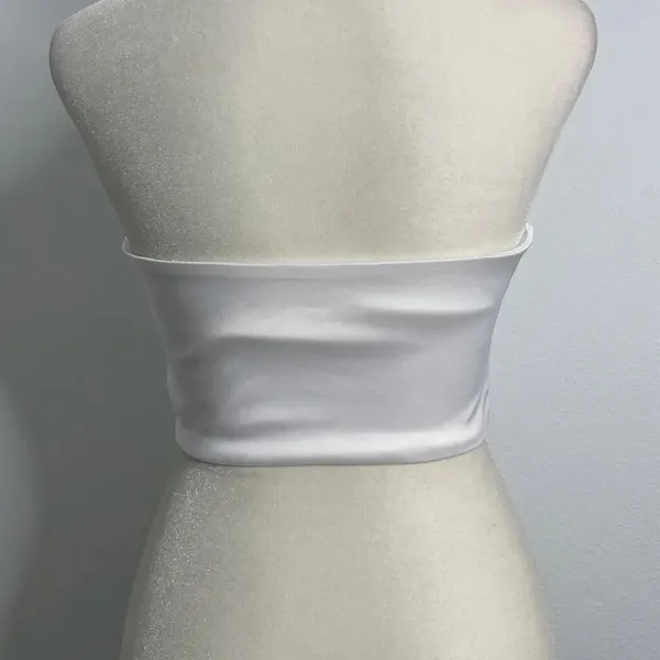 White silky bandeau pullover tank top. Size small. - Image 3