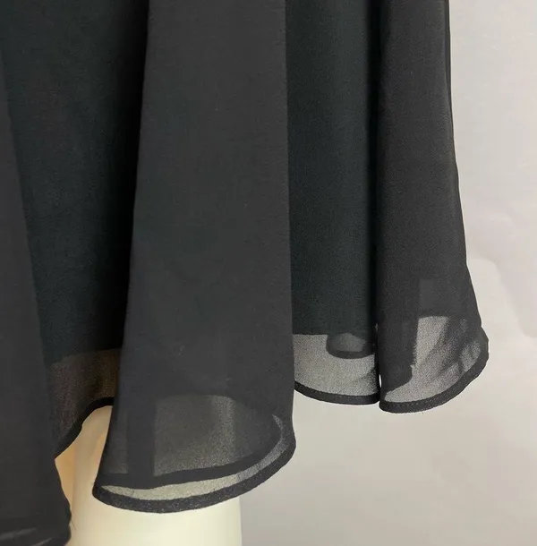 Vintage Chiffon Dress Bow Waist Satin V-Neck Sheer Sleeveless Homecoming Holiday - Image 6
