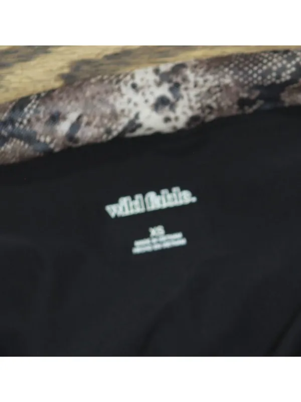 NWT Wild Fable Mesh Long Sleeve Off the Shoulder Party T-Shirt Brown Multi XS - Image 4