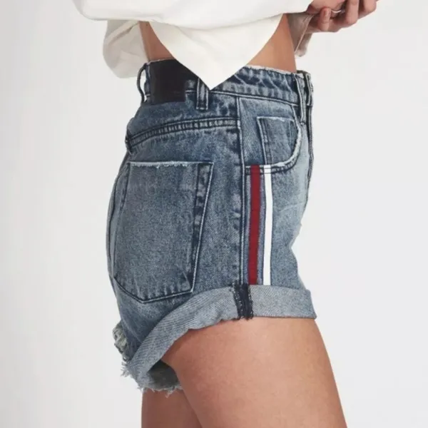One X ONETEASPOON High Waist Bandits Denim Shorts - Image 3