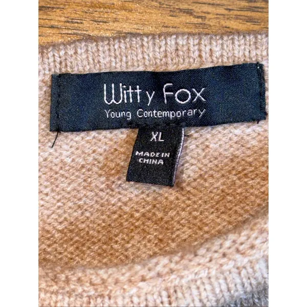 WITTY FOX ‎ Cropped Butterfly Tank Top Tan Size XL - Image 3