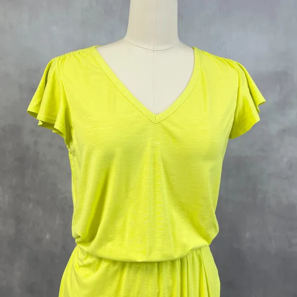 WHBM Glamgetter Dress Womens Medium Limelight Dopamine Maximalist‎ Stretchy Twee - Image 2
