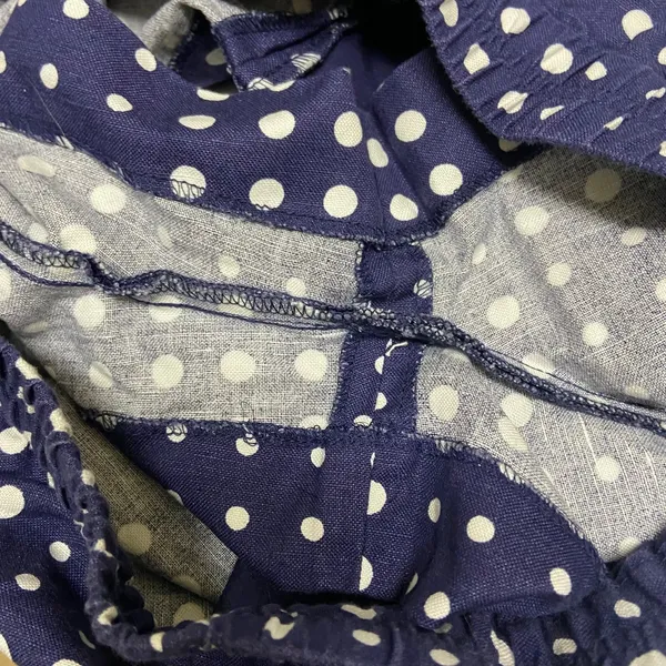 J.Crew Factory Boardwalk Pull-On Shorts‎ Navy White Polka Dot Linen Blend Size 6 - Image 5