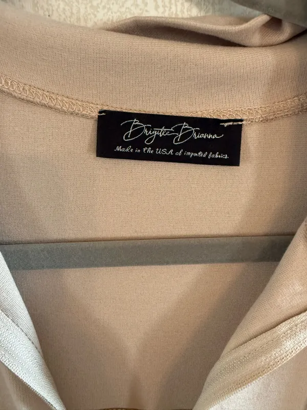 Brigitte Brianna SexyModest Beige Quarter Zip Pocket Dress Size Small - Image 5