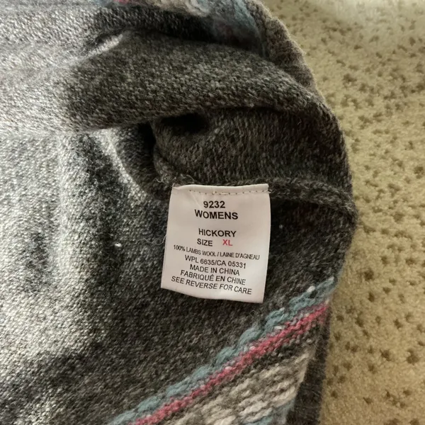 Woolrich Womens Gray Fair‎ Isle Full Zip Lambswool Full Zip Jacket XL 9232 - Image 5