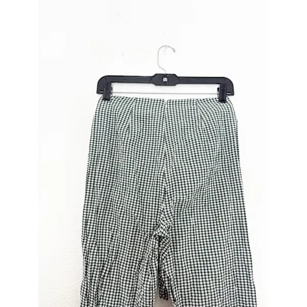 Free People West Side Tie Capri Pants Size 0 Green Gingham Retro Pinup Vintage - Image 12