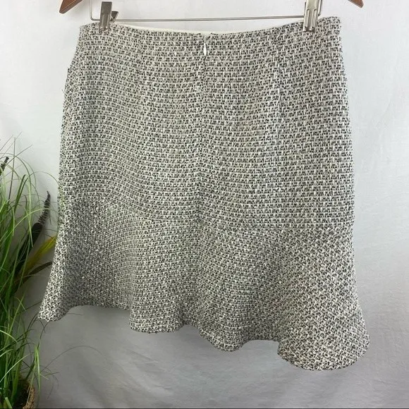 Ann Taylor SET Gray Woven Collarless Parchwork Jacket & Skirt NEW - Image 7