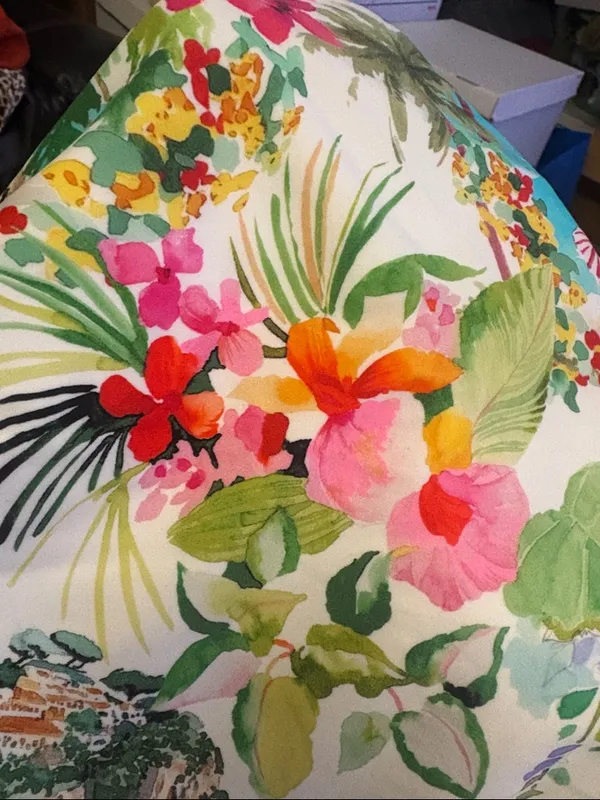 Shade & Shore Tropical Floral Bandeau Top in White, Blue and Yellow L postiano - Image 9