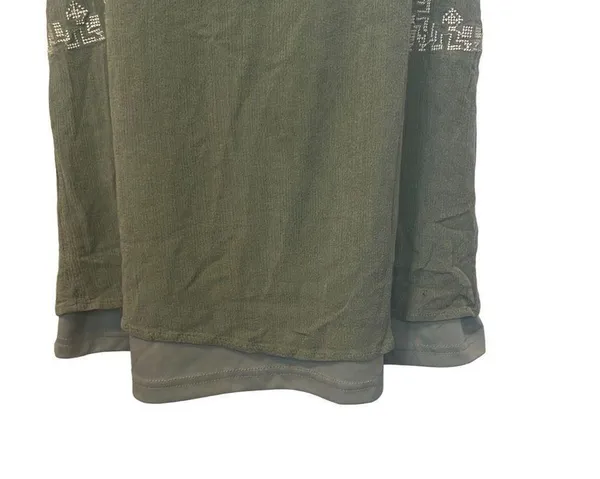 Alya EUC Green Embroidered Boho Sleeveless Tunic Dress Sz S - Image 4