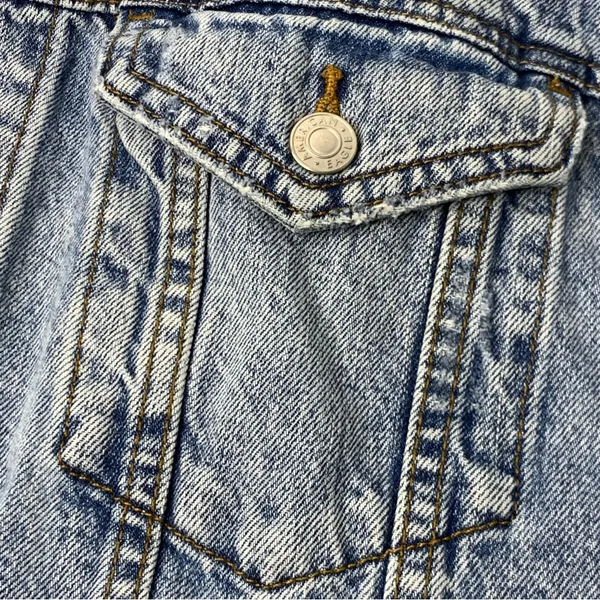 American Eagle Oversized Distressed Denim Jean Jacket‎ Small - Image 9