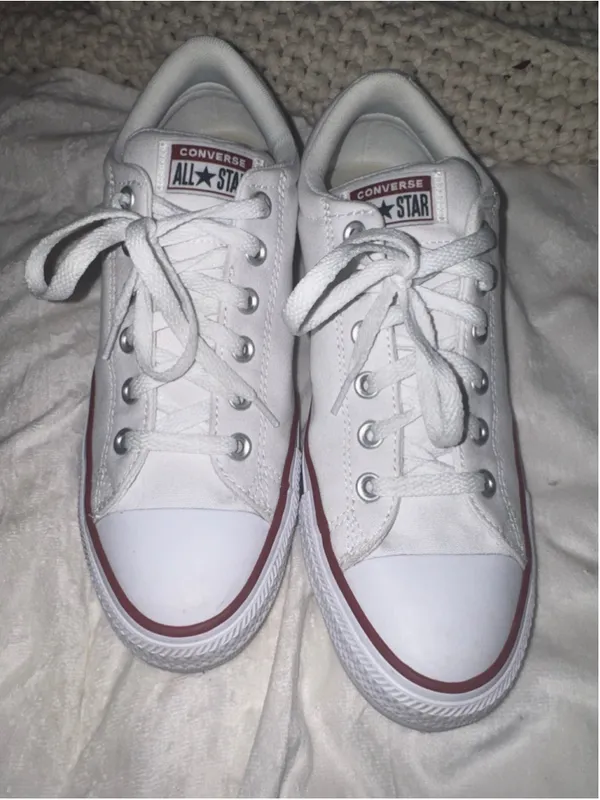 Women's Converse All Star Sneakers White Red Size 10 - Image 2