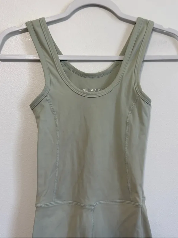 SET Active Sportbody Bodysuit Shortysuit Size Small Active Athletic Romper Green - Image 4