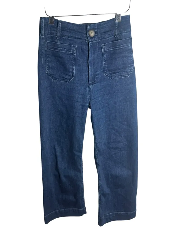 Maeve Colette High-Rise Wide-Leg Cropped Jeans Dark Wash 25 - Image 2
