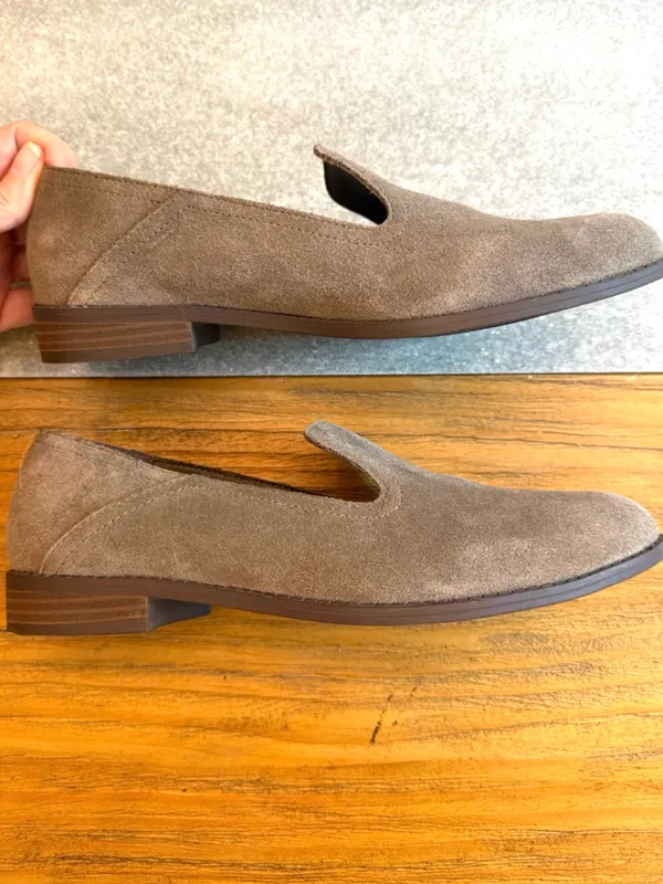 Lucky Brand Elafina Suede Loafers Grey Taupe 38 (US 7.5) - Image 6