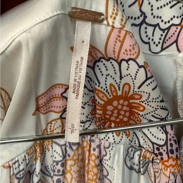 Free People Run Free Blouse Multi floral S - Image 5