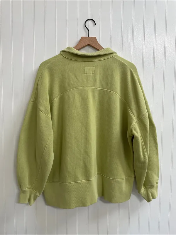 AE American Eagle Big Hug Henley Pullover Sweatshirt in Fresh Green Size XS - Image 7