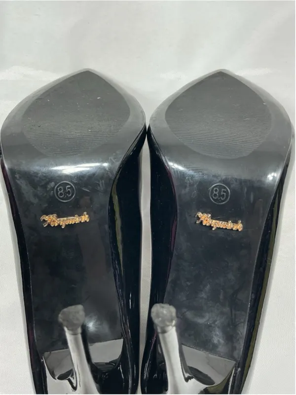 Womans New Hingswink Slip On Stiletto Pumps 8.5 Black Pointed Toe - Image 7