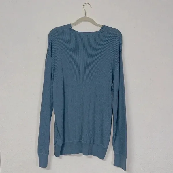 Imperfect Y2K vintage sweater 2002 Gap XXL‎ 100% cotton vneck ribbed XXL sweater - Image 2