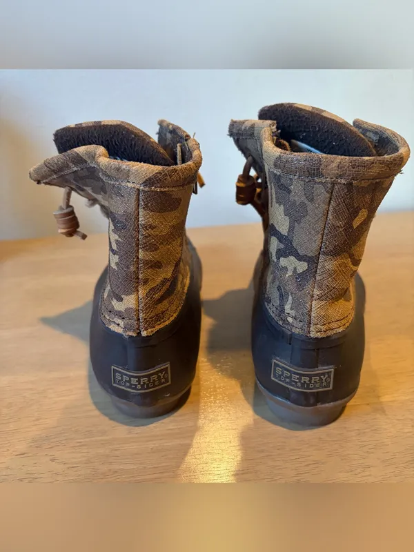 Sperry Top-Sider Women’s Saltwater Duck Boot. Size: 7. Brown Camo. - Image 4