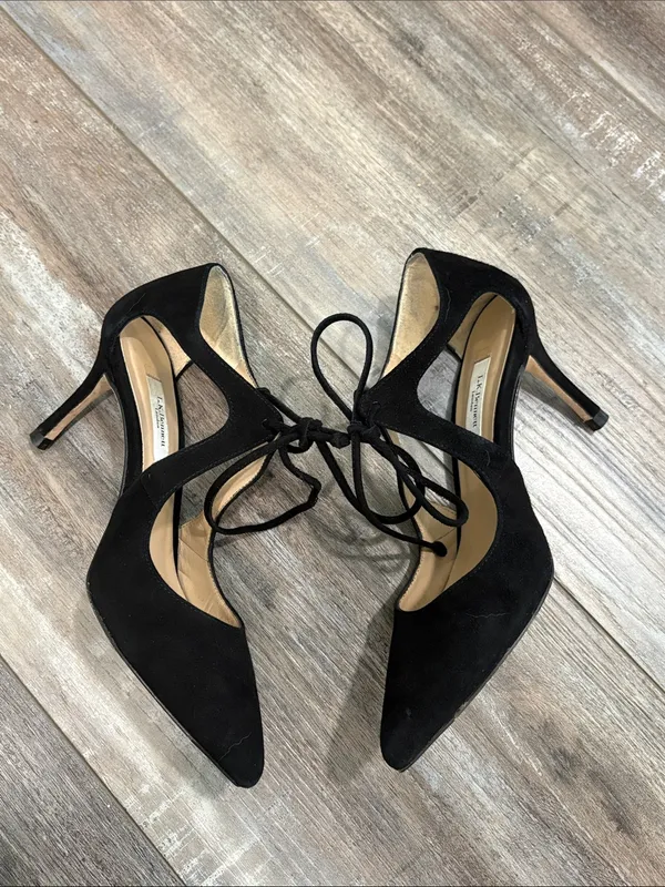 LK Bennett Black Suede Loren Pumps Princess Kate - Image 6