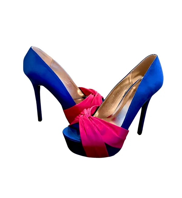 Qupid Women’s Satin Knotted Hidden Platform Peep Toe Pumps - Image 6