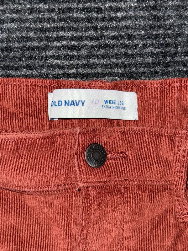 Old Navy Extra High Rise Wide Leg Corduroy Pants Copper Moon Womens 10 Retro 70s - Image 6