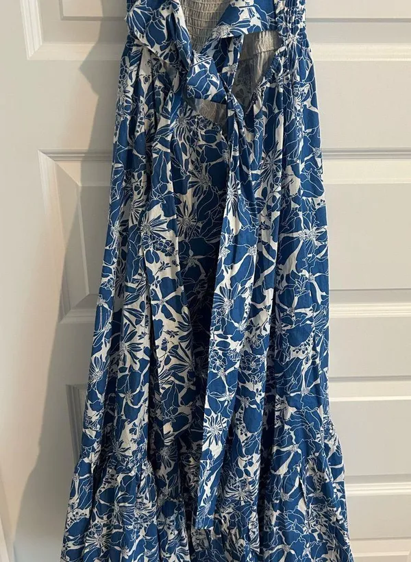 Hello Molly Floral Maxi Dress Blue White Size 8 - Image 10