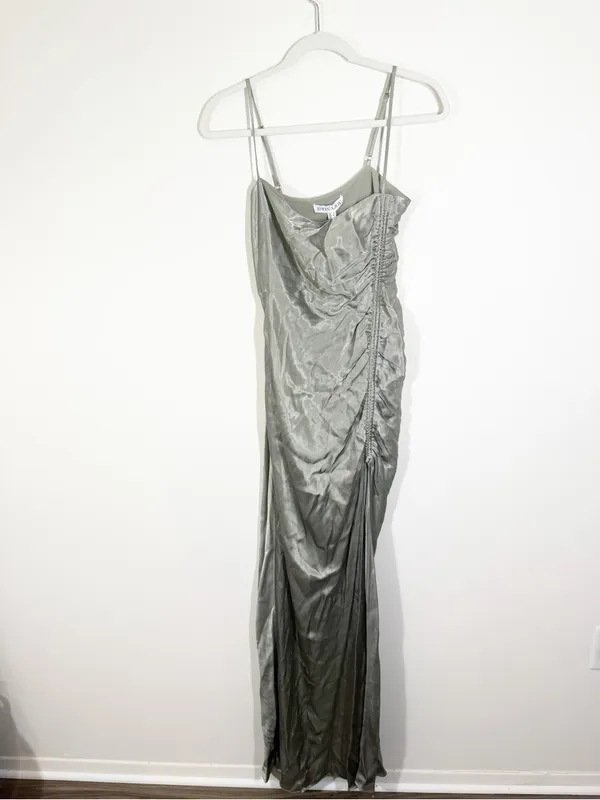 NWT Shona Joy La Lune Ruched Maxi Dress Sage Green Size 4 - Image 2