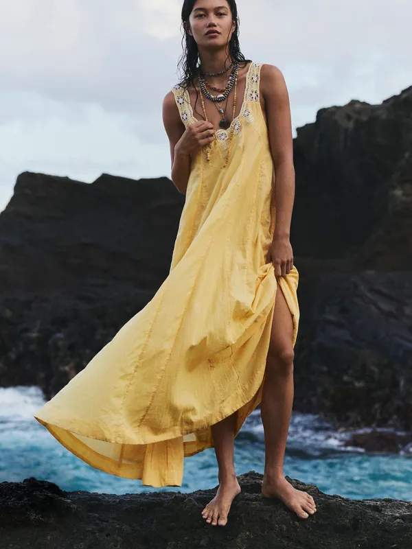 NWT Free People To The Moon Maxi Dress Flowy Boho Sleeveless XS MSRP $168 - Image 13