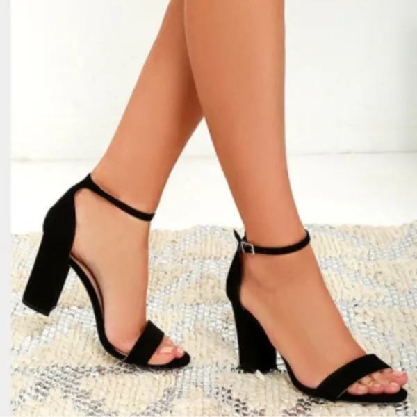 Madden Girl Dress Sandal Womens 10M Black Strappy Block Heel Shoes Wedding Party - Image 2