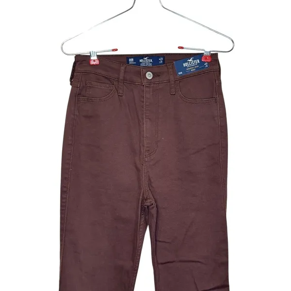 Hollister Women's Pants Highest-Rise Bootcut Leg Split Side Hem Brown‎ 23x31 NWT - Image 4