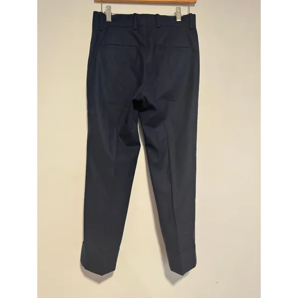 COS Navy Wool-Blend Cuffed Ankle Dress Pants Navy Blue Normcore Career‎ Size 2 - Image 2