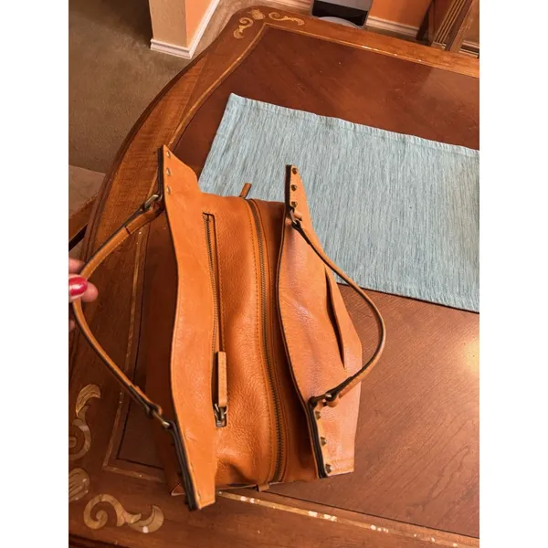 C & C California Leather Bag Satchel Crossbody Tote Womens Bag British Tan - Image 12