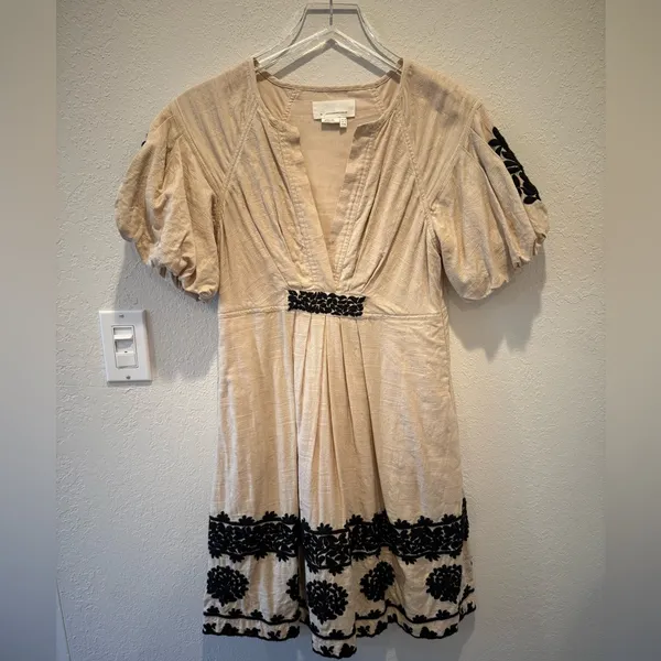 ANTHROPOLOGIE Orla Embroidered Mini Dress size 2‎ - Image 3