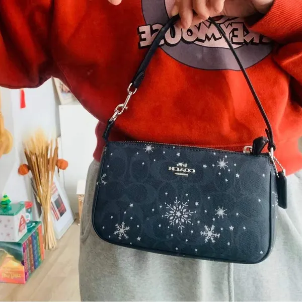 coach Nolita 19 In Signature Canvas With Snowflake Print c0091 - Image 7