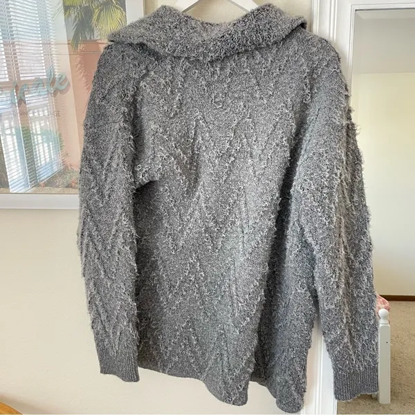 Anthropologie Knit Sweater Coat Shacket in Gray Size Medium Jacket - Image 8