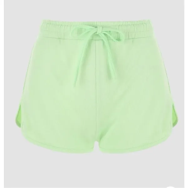 70s inspired drawstring sporty pull on short shorts Pastel Lime Green XS cider - Image 7