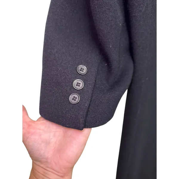 Vintage Stephanie Andrews 100% Wool Long Navy Coat 14 Double Breasted - Image 3