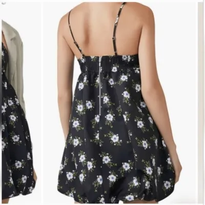 Free People in A Bubble Mini Dress in Black Floral size S - Image 2