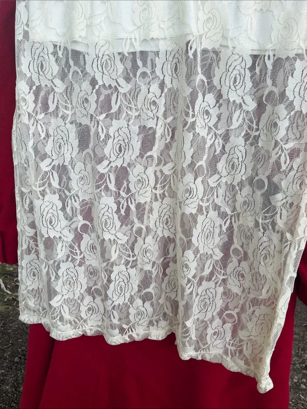 Lace Maxi Dress - Ivory White V-Neck - Image 4