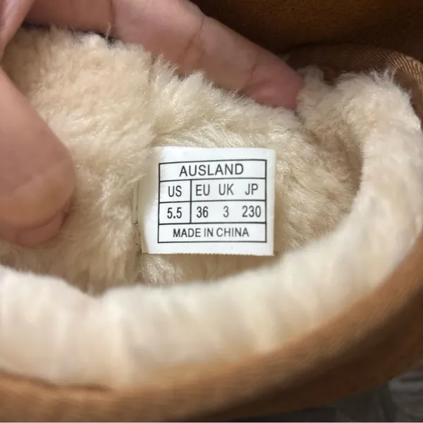 Ausland Women's Snow tall Boots Sz 5.5 US chestnut Fur Lined Winter Sheepskin - Image 9
