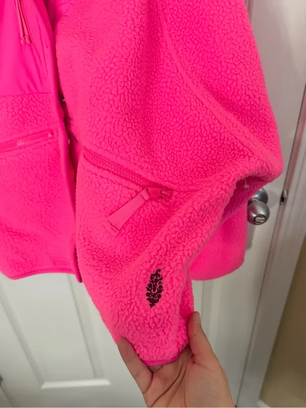 Free People Hit The Slopes Fleece Jacket in Pink S - Image 3