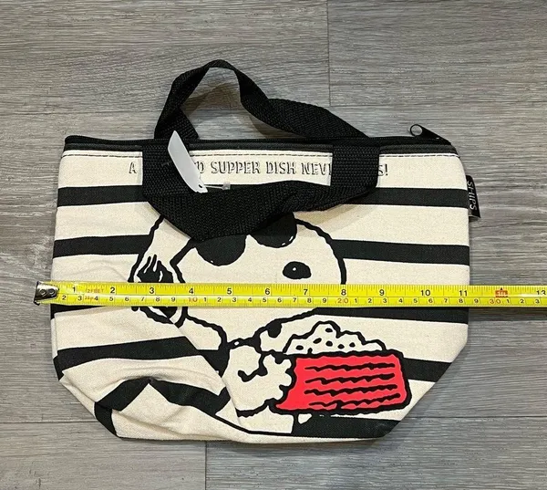 Snoopy peanuts striped thermal lunch box bag - Image 4