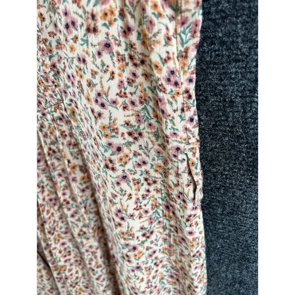 NWT AMERICAN EAGLE Floral Jumpsuit Romper L Smocked Back Pockets Boho - Image 10