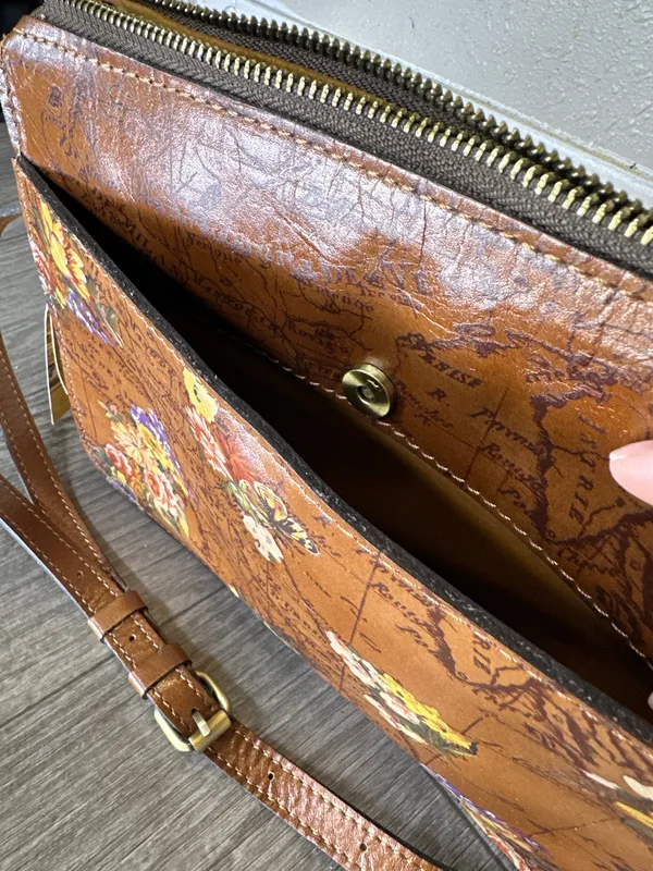 NWT Patricia Nash Floral Map Crossbody English Garden Leather Bag - Image 8